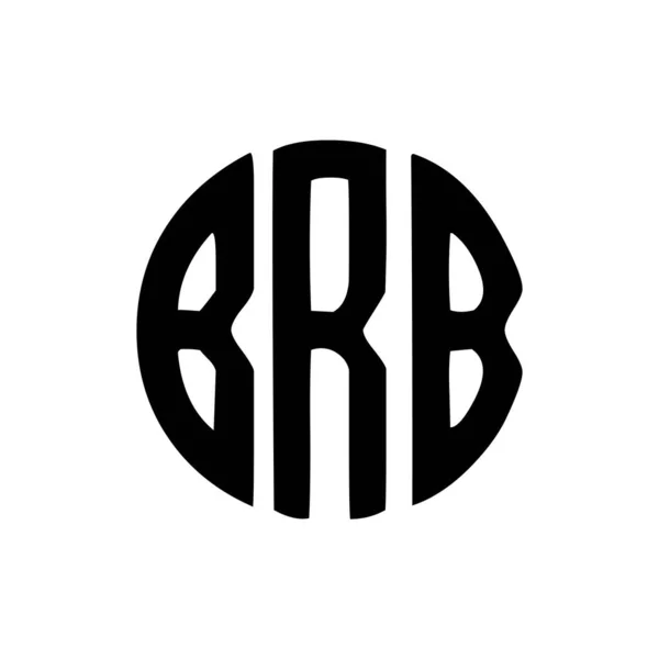 Logo Brb Lettera Disegno Sfondo Nero Brb Creativo Iniziali Lettera — Vettoriale Stock