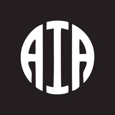 Siyah arkaplan üzerinde AIA harf logosu tasarımı. Yaratıcı harflerin baş harfleri logo kavramı.. 