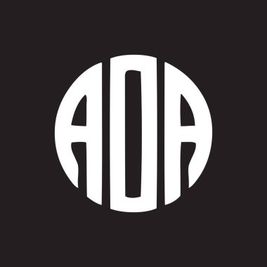 Siyah arkaplan üzerinde AOA harf logosu tasarımı. Yaratıcı harflerin baş harfleri logo kavramı.. 