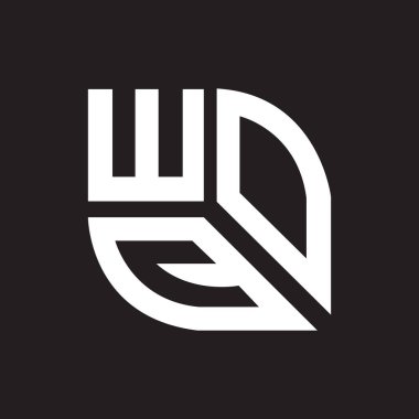 Siyah arkaplan üzerine WQD harf logosu tasarımı. WQD yaratıcı harflerin baş harfleri logo kavramı. WQD harf tasarımı.. 