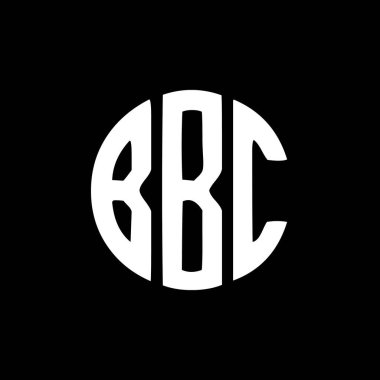 Siyah arka planda BBC harfi logo tasarımı. BBC yaratıcı harfler logosu konsepti. BBC harf tasarımı. 