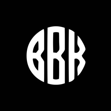Siyah arkaplanda BBK harf logosu tasarımı. BBK yaratıcı harflerin baş harfleri logo kavramı. BBK harf tasarımı. 