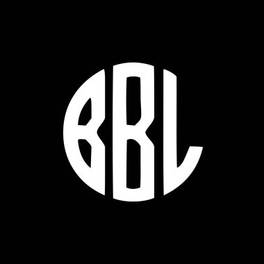 Siyah arkaplanda BBL harf logosu tasarımı. BBL yaratıcı harflerin baş harfleri logo kavramı. BBL harf tasarımı. 