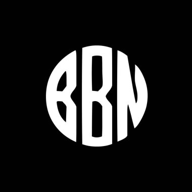 Siyah arkaplanda BBN harfi logo tasarımı. BBN yaratıcı harflerin baş harfleri logo kavramı. BBN harf tasarımı. 