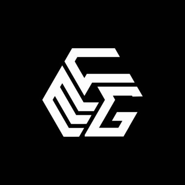 Siyah arka planda ECG harf logosu tasarımı. EKG yaratıcı harflerin baş harfleri logo konsepti. ECG harf tasarımı. 