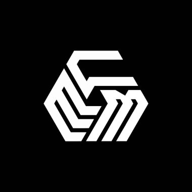 Siyah arka planda ECM harf logosu tasarımı. ECM yaratıcı harflerin baş harfleri logo kavramı. ECM harf tasarımı. 