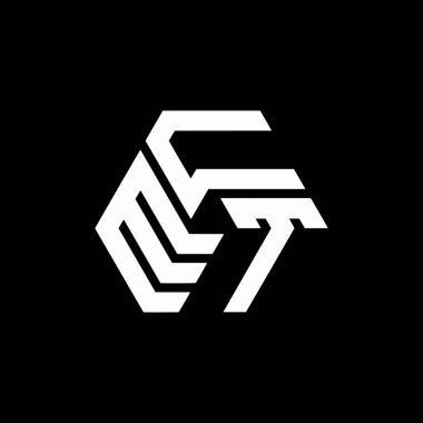 Siyah arka planda elektroşok cihazı logosu tasarımı. ECT yaratıcı harflerin baş harfleri logo konsepti. ECT harf tasarımı. 