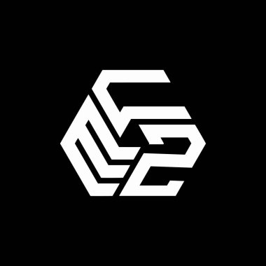 Siyah arkaplanda ECZ harf logosu tasarımı. ECZ yaratıcı harflerin baş harfleri logo kavramı. ECZ harf tasarımı. 