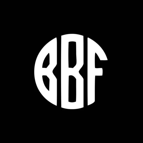 Bbf Brev Logotyp Design Svart Bakgrund Bbf Kreativa Initialer Brev — Stock vektor