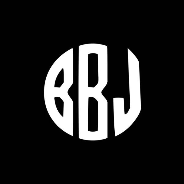 Bbj Lettera Logo Design Sfondo Nero Bbj Creativo Iniziali Lettera — Vettoriale Stock