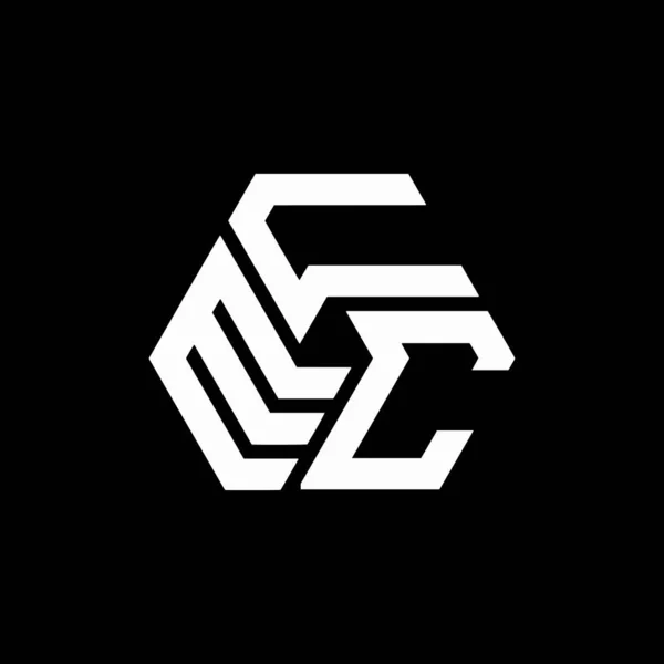 Diseño Del Logotipo Letra Ecc Sobre Fondo Negro Iniciales Creativas — Archivo Imágenes Vectoriales