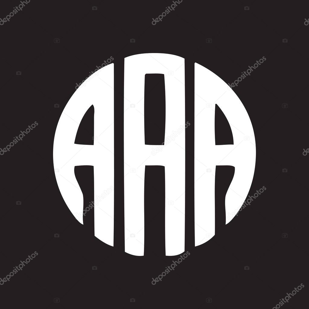 AAA letter logo design on black background.AAA creative initials letter logo concept.AAA letter design.