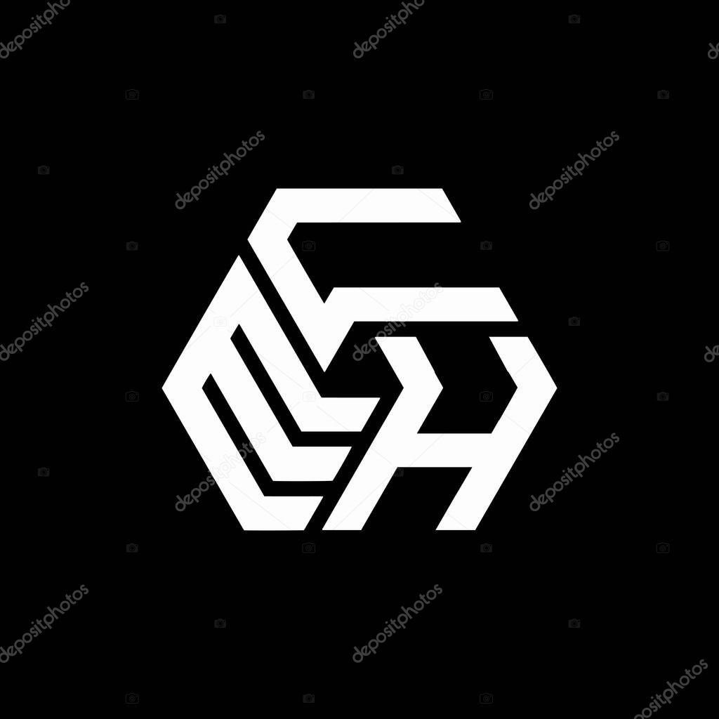 ECH letter logo design on black background. ECH creative initials letter logo concept. ECH letter design.