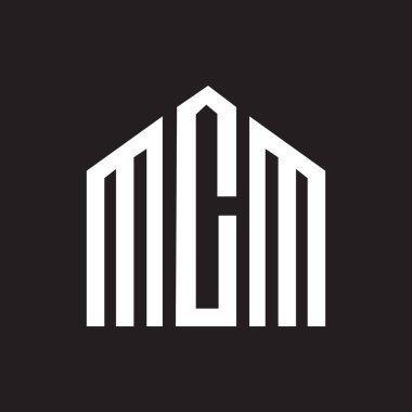 Siyah arkaplan üzerine MCM harf logosu tasarımı. MCM yaratıcı harflerin baş harfleri logo kavramı. MCM harf tasarımı.. 