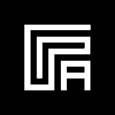 Siyah arka planda GA harf logosu tasarımı. GA yaratıcı harfler logosu konsepti. GA harf tasarımı. 