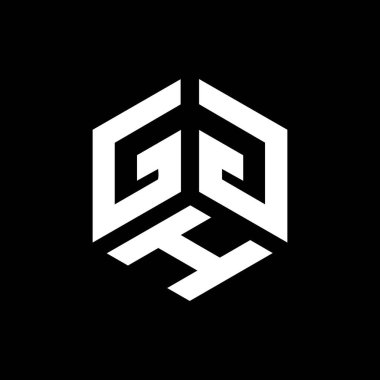 Siyah arka planda GGH harf logosu tasarımı. GGH yaratıcı harf logosu konsepti. GGH harf tasarımı. 