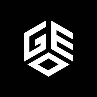 Siyah arka planda GOE harfi logo tasarımı. GOE yaratıcı harflerin baş harfleri logo kavramı. GOE harf tasarımı. 