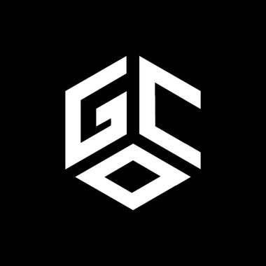 Siyah arka planda GOC harfi logo tasarımı. GOC yaratıcı harflerin baş harfleri logo kavramı. GOC harf tasarımı. 