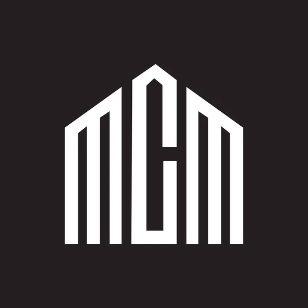 Projekt Logo Litery Mcm Czarnym Tle Mcm Kreatywne Inicjały Litera — Wektor stockowy