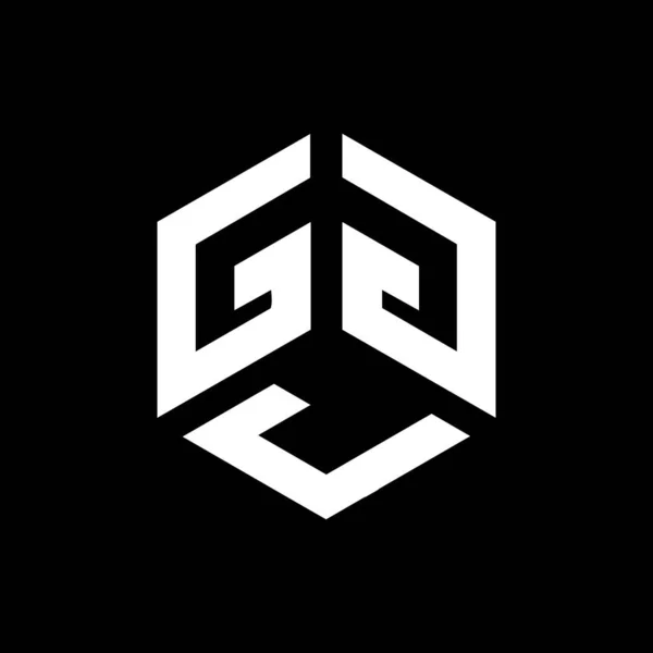 Ggj Bokstav Logotyp Design Svart Bakgrund Ggj Kreativa Initialer Brev — Stock vektor