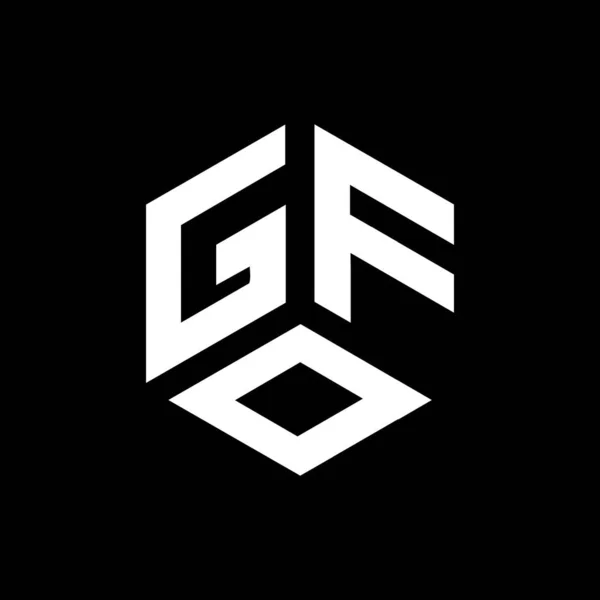 Дизайн Логотипу Літери Gof Чорному Тлі Творчі Ініціали Gof Концепція — стоковий вектор