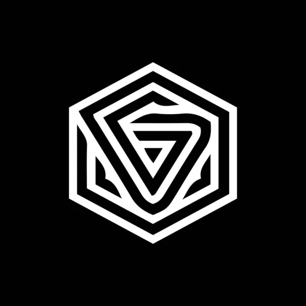 Gcg Letter Logo Ontwerp Zwarte Achtergrond Gcg Creatieve Initialen Letter — Stockvector