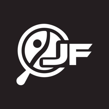 JF letter logo design on black background. JF creative initials letter logo concept. JF letter design. vector
