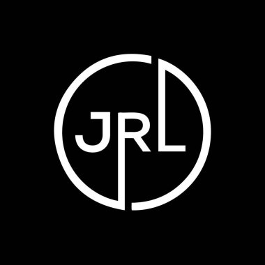 Siyah arka planda JRL harf logosu tasarımı. JRL yaratıcı harflerin baş harfleri logo kavramı. JRL harf tasarımı. 
