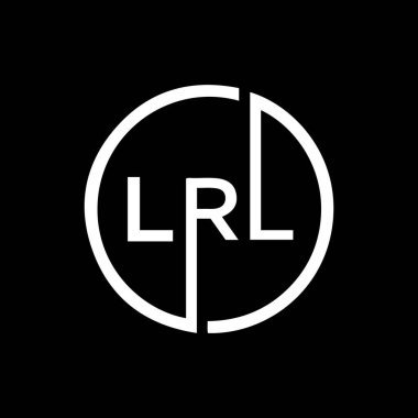 Siyah arkaplanda LRL harf logosu tasarımı. LRL yaratıcı harflerin baş harfleri logo kavramı. LRL harf tasarımı. 