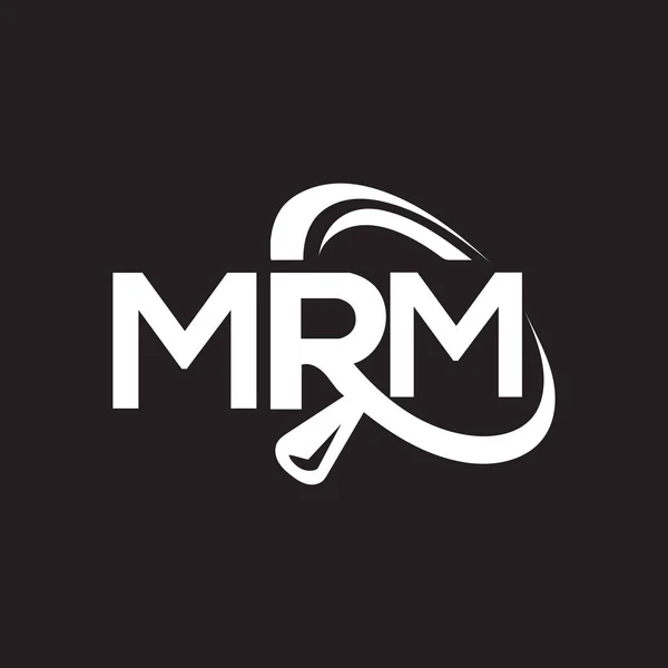 Mrm Lettre Logo Design Sur Fond Noir Mrm Initiales Créatives — Image vectorielle