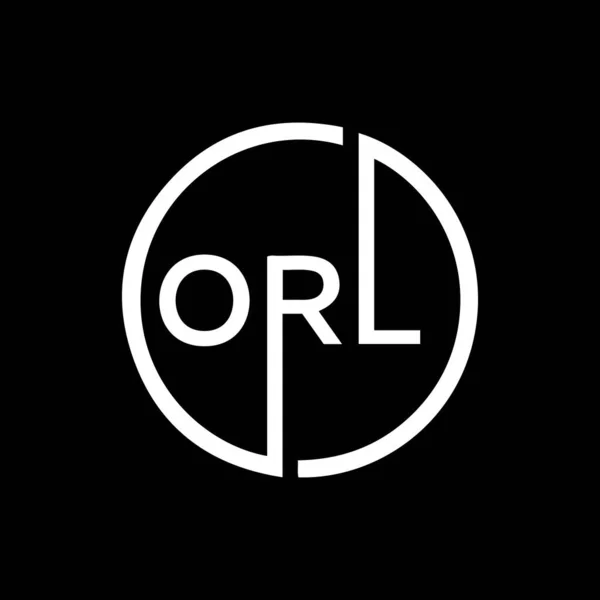 Diseño Del Logotipo Letra Orl Sobre Fondo Negro Orl Iniciales — Archivo Imágenes Vectoriales