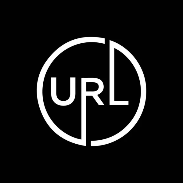 Url Letter Logo Design Black Background Url Creative Initials Letter — Stock Vector
