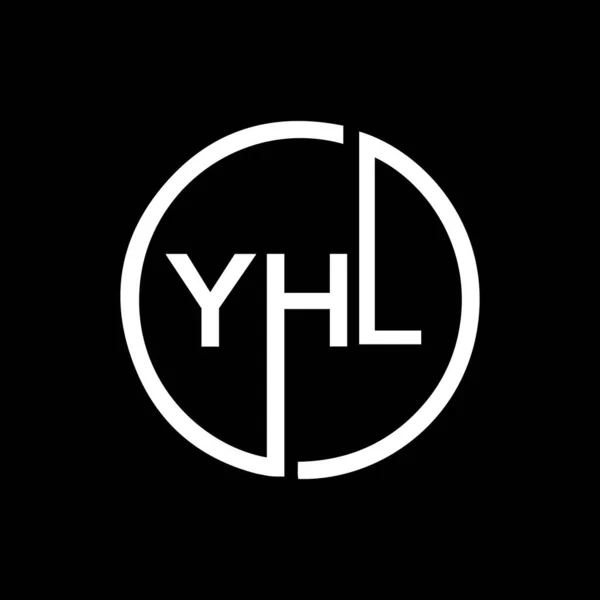 Modèle Logo Lettre Xhl Sur Fond Noir Xhl Initiales Créatives — Image vectorielle