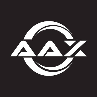 Siyah arkaplanda AAX harfli logo tasarımı. AAX yaratıcı harflerin baş harfleri logo kavramı. AAX harf tasarımı. 