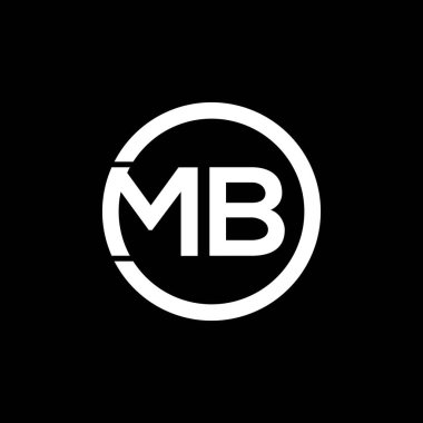 Siyah arka planda MB harfi logo tasarımı. MB yaratıcı harflerin baş harfleri logo kavramı. MB harf tasarımı. 