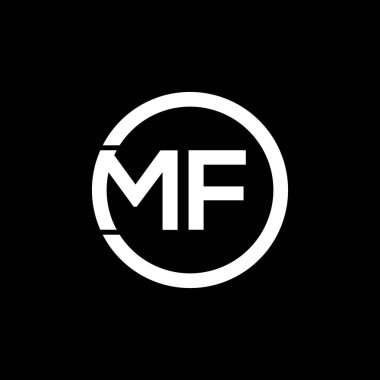 MF letter logo design on black background. MF creative initials letter logo concept. MF letter design.  clipart