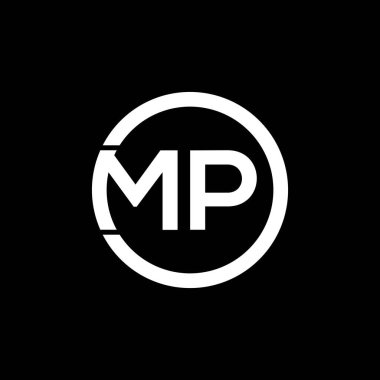 MP letter logo design on black background. MP creative initials letter logo concept. MP letter design.  clipart