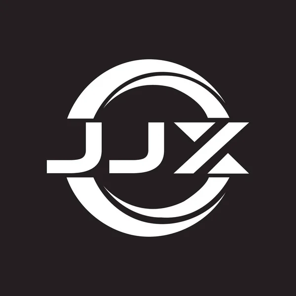 Jjx Brev Logotyp Design Svart Bakgrund Jjx Kreativa Initialer Brev — Stock vektor