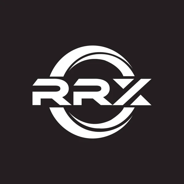 Diseño Del Logotipo Letra Rrx Sobre Fondo Negro Rrx Iniciales — Archivo Imágenes Vectoriales