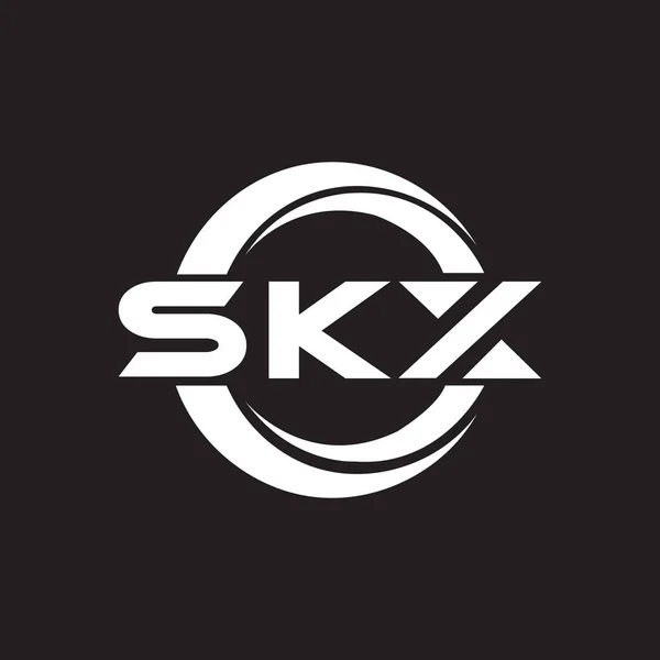 Siyah Arkaplan Üzerinde Skx Harf Logosu Tasarımı Yaratıcı Harflerin Baş — Stok Vektör