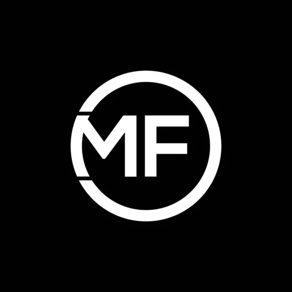 ブラックを基調としたMf文字ロゴデザイン Mfクリエイティブイニシャルレターロゴコンセプト Mf文字デザイン — ストックベクタ