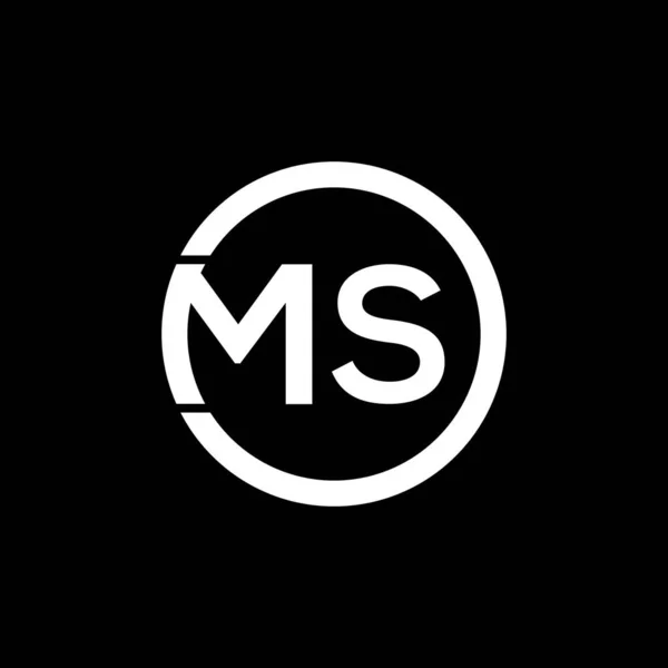 ブラックを基調としたMsレターロゴデザイン Msクリエイティブイニシャルレターロゴコンセプト Msレターデザイン — ストックベクタ