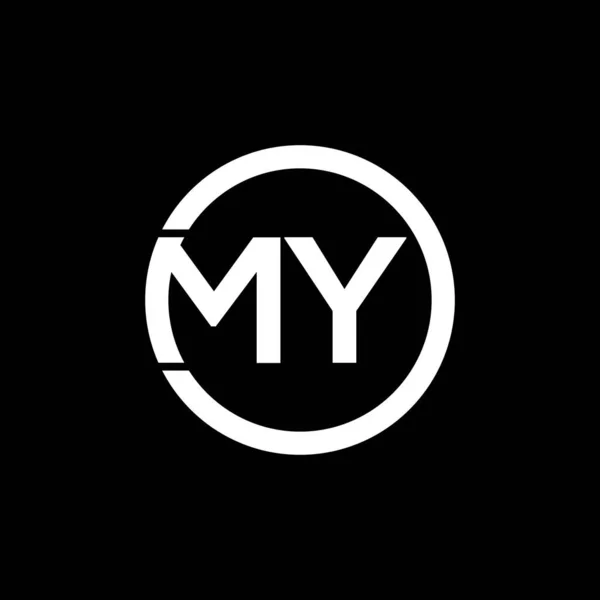 Lettre Logo Design Sur Fond Noir Mes Initiales Créatives Lettre — Image vectorielle