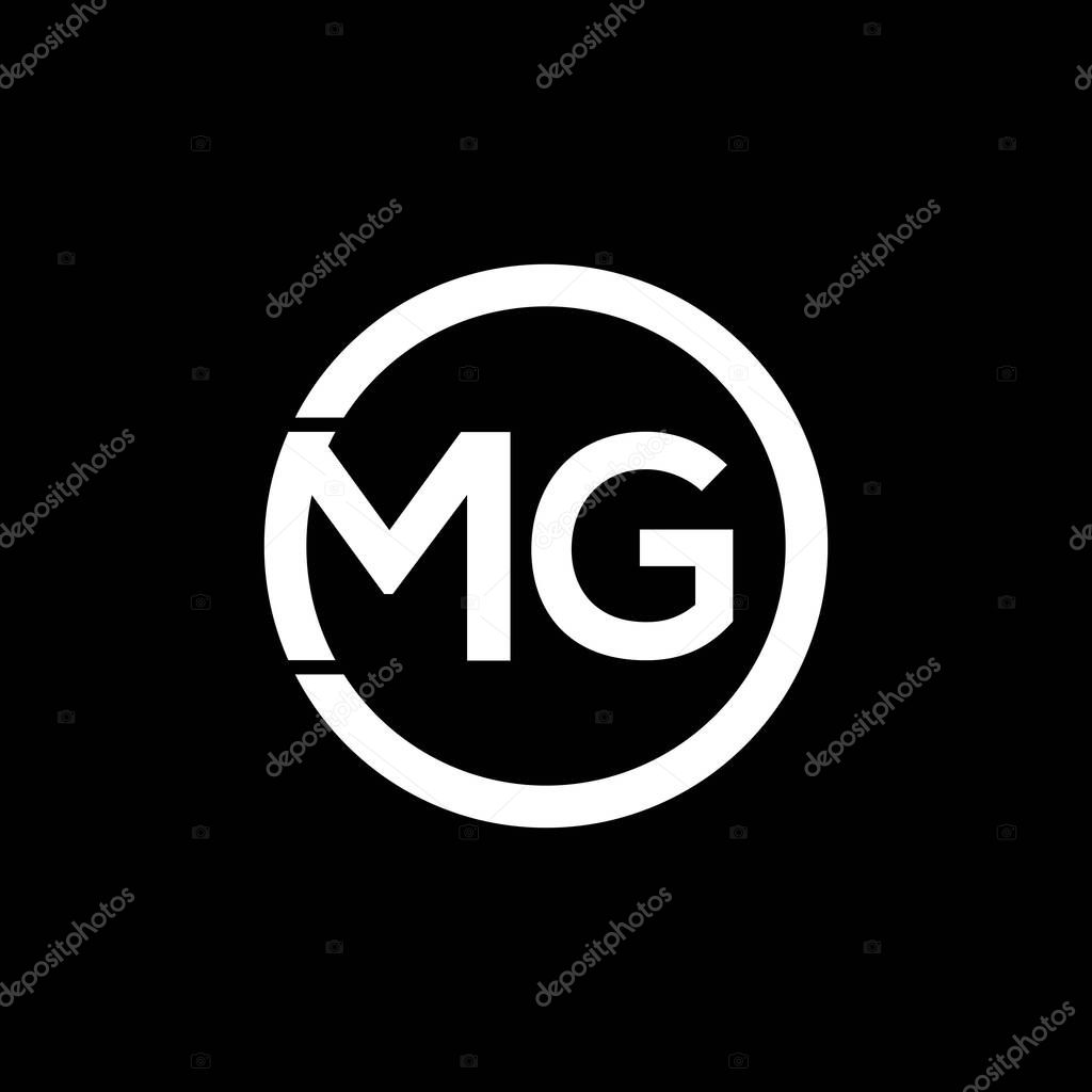 MG letter logo design on black background. MG creative initials letter logo concept. MG letter design.