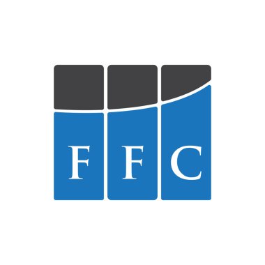 FFC harf logo tasarımı siyah arkaplan .FFC yaratıcı harflerin baş harfleri logo kavramı. FFC harf tasarımı. 