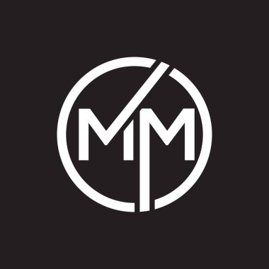 MM letter logo design on black background.MM creative initials letter logo concept.MM letter design.  clipart