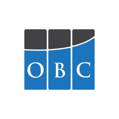 Siyah arkaplan üzerine OBC harf logosu tasarımı. OBC yaratıcı harflerin baş harfleri logo kavramı. OBC harf tasarımı.. 