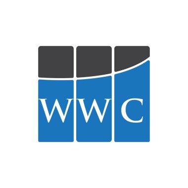 WWC harf logo tasarımı siyah arkaplan üzerinde. WWWC yaratıcı harflerin baş harfleri logo kavramı. WWC harf tasarımı.. 