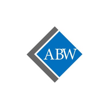 Beyaz arka planda ABW harf logosu tasarımı. ABW yaratıcı harflerin baş harfleri logo kavramı. ABW harf tasarımı. 