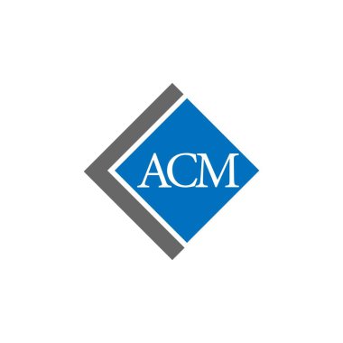 Beyaz arkaplanda ACM harf logosu tasarımı. ACM yaratıcı harflerin baş harfleri logo kavramı. ACM harf tasarımı. 